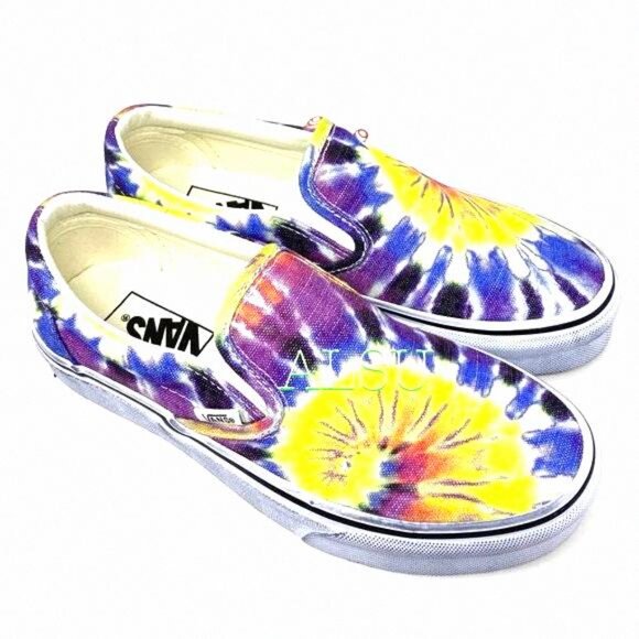 💖MEGA SALE💖VANS Vans Classic Slip On Washed VN0A4U3819X Men Canvas Tie-Dye - Picture 3 of 9